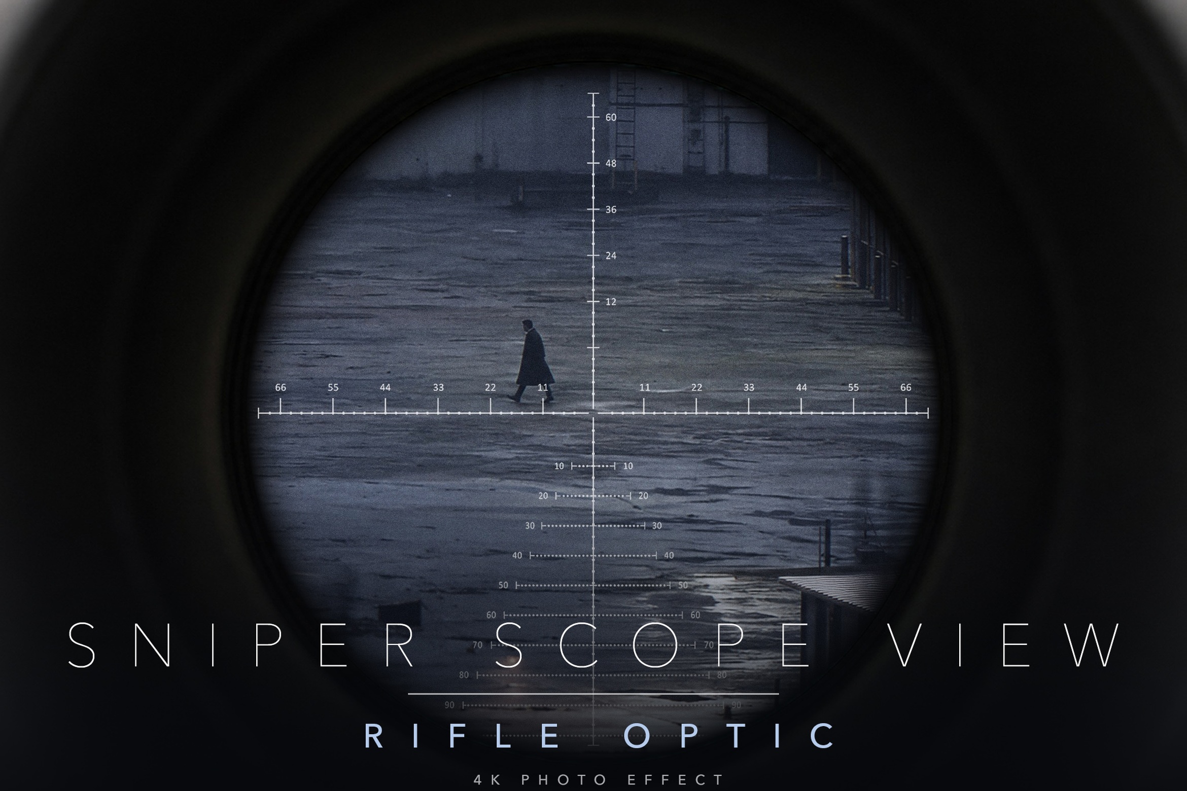 Sniper Scope Photo Effect Template in PSD