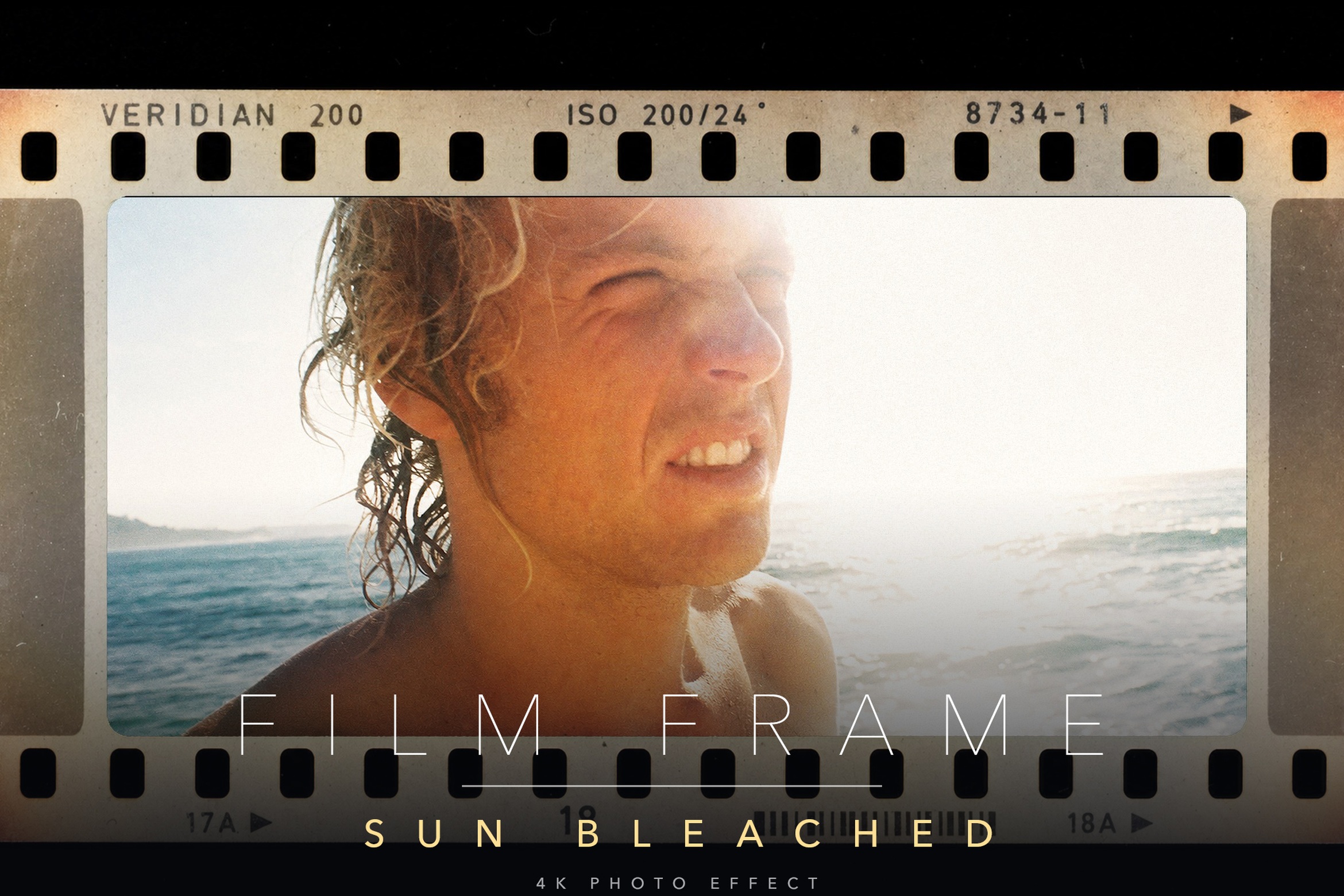 Vintage Film Frame Photo Effect Template in PSD