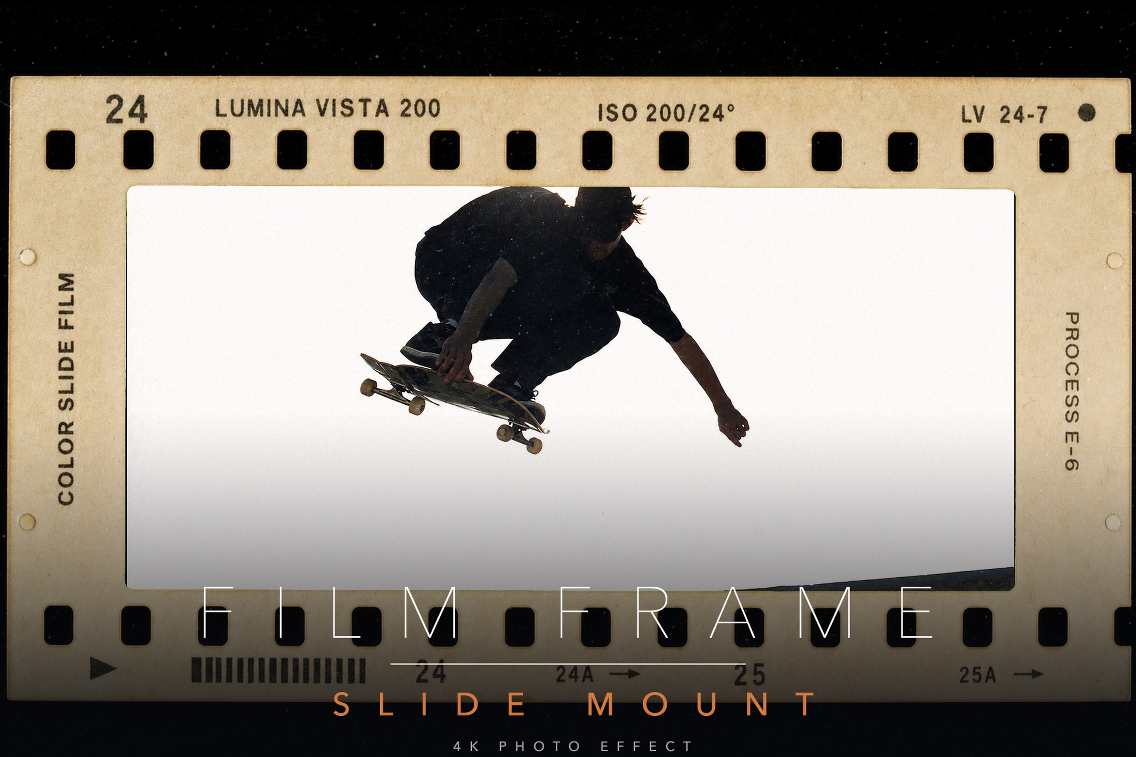 Vintage Film Frame Photo Effect Template in PSD