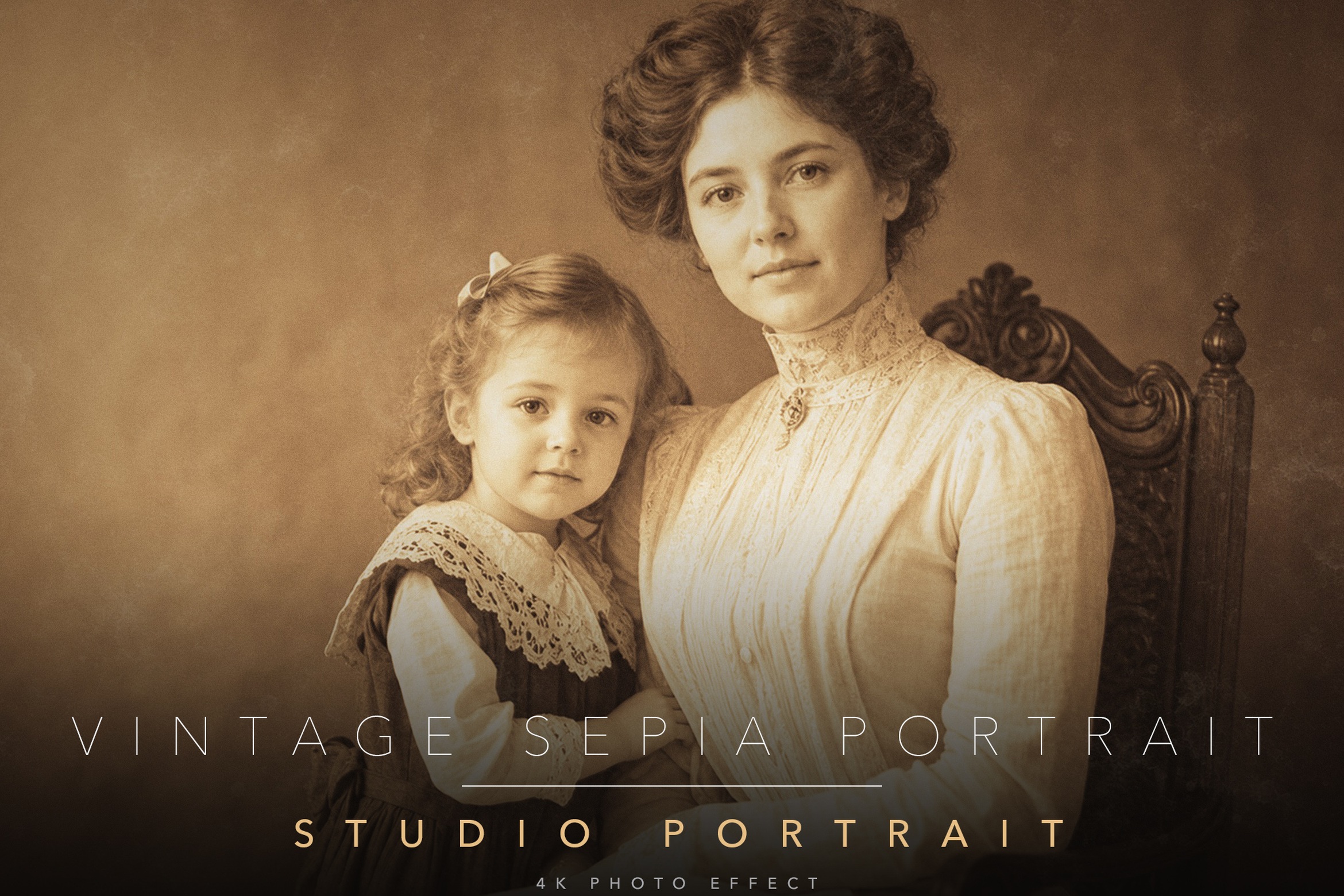 Vintage Sepia Photo Effect Template in PSD