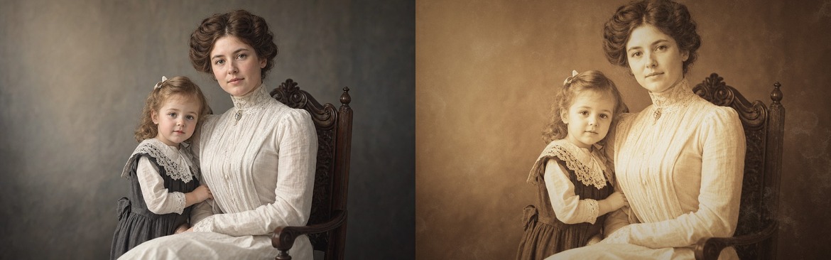 Vintage Sepia Photo Effect Template in PSD