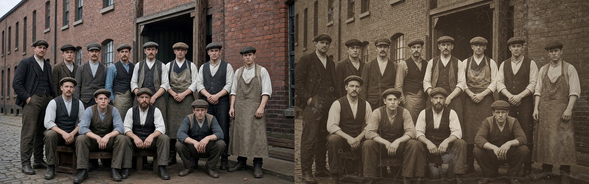 Vintage Sepia Photo Effect Template in PSD
