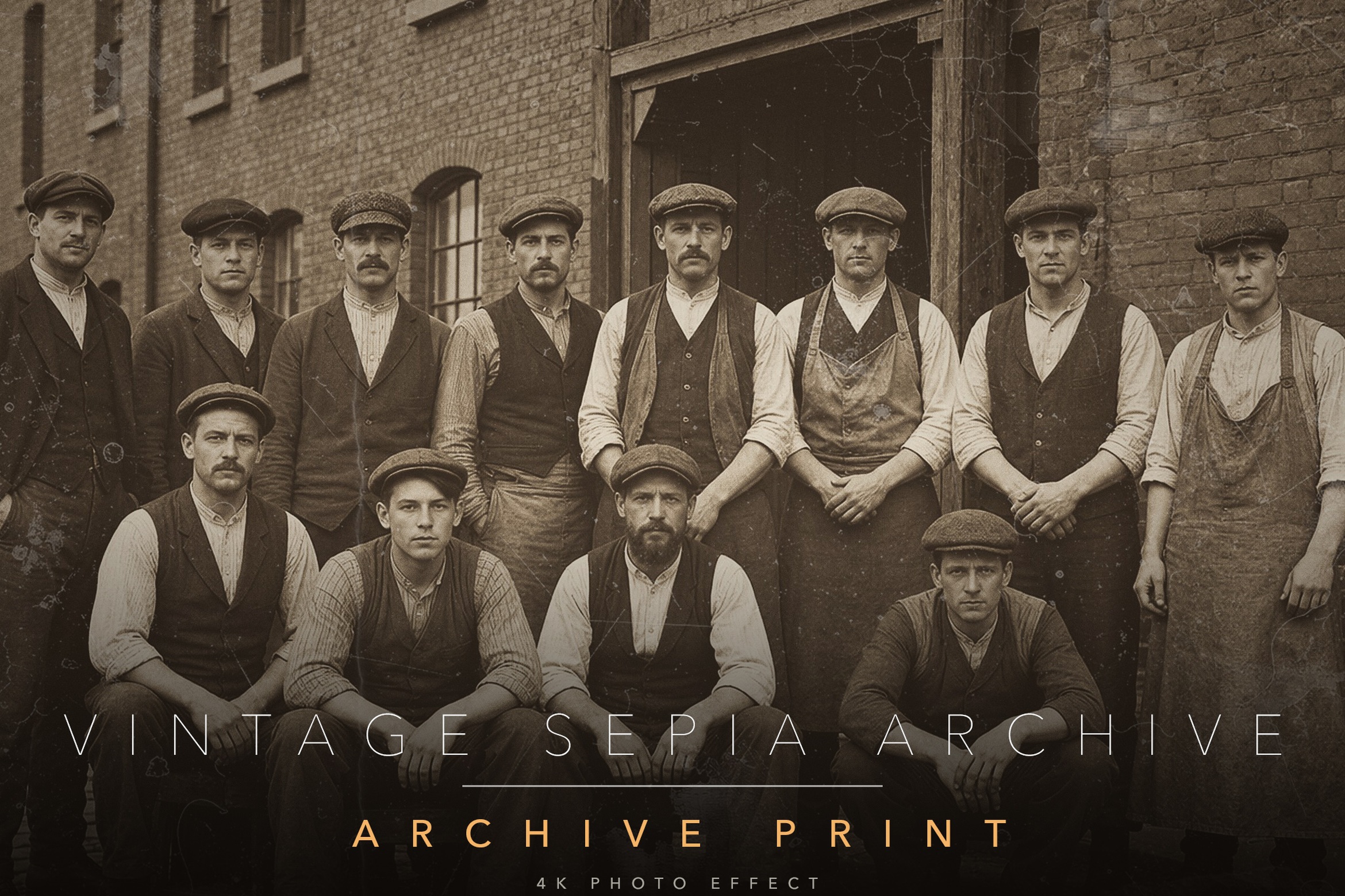 Vintage Sepia Photo Effect Template in PSD