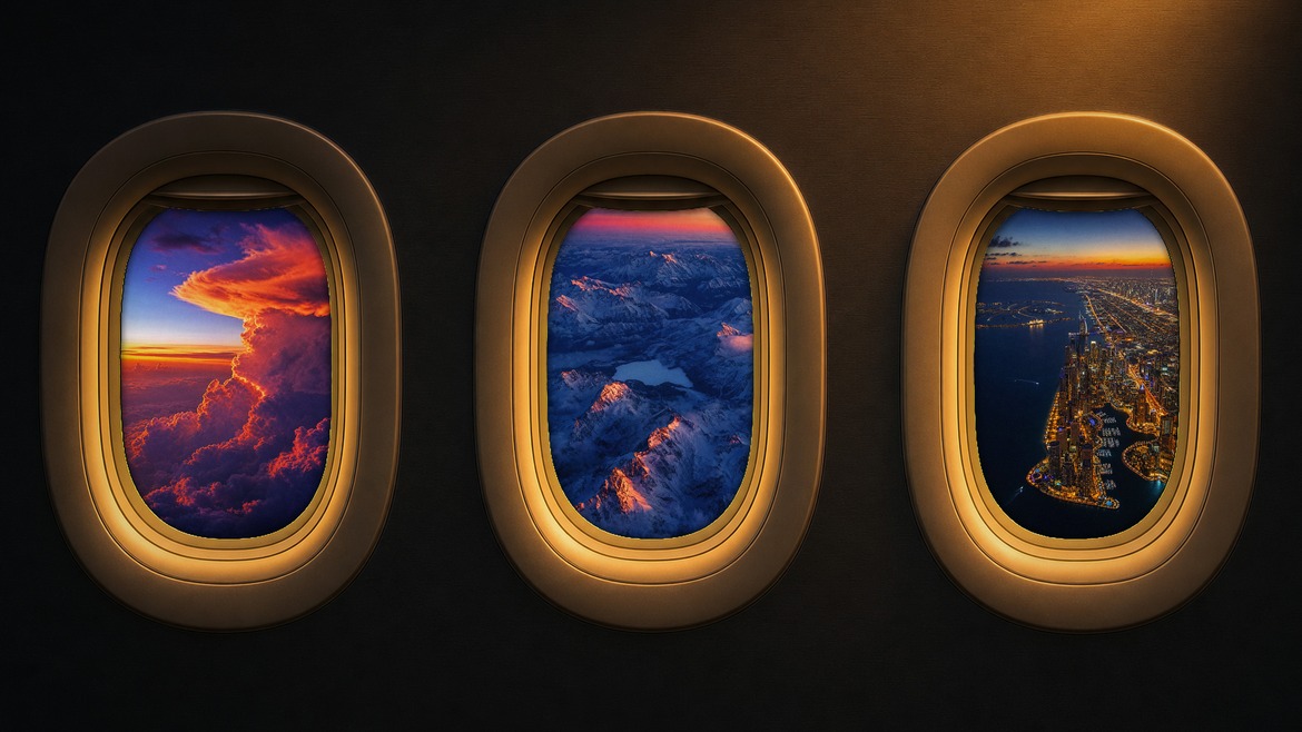 Airplane Window Photo Effect Template C186 - DesignerCandies