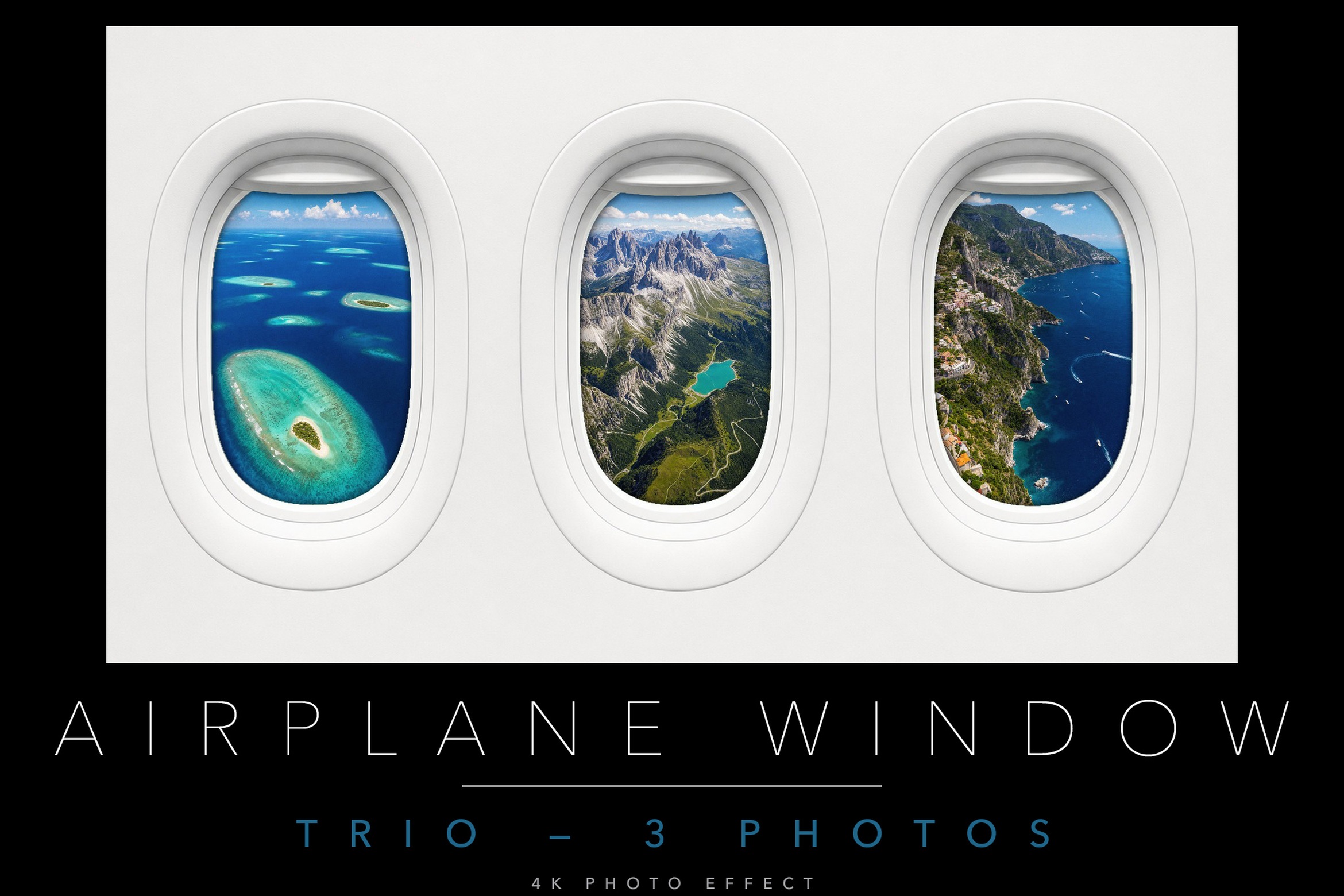 Airplane Window Photo Mockup in PSD