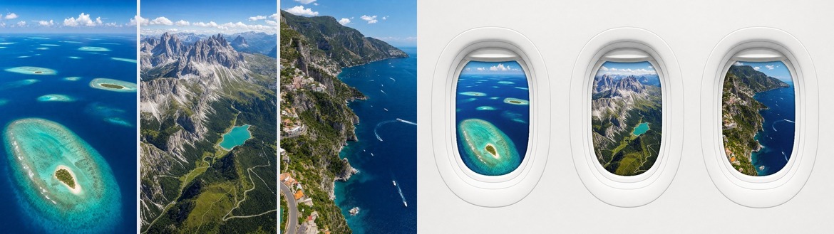 Airplane Window Photo Mockup in PSD