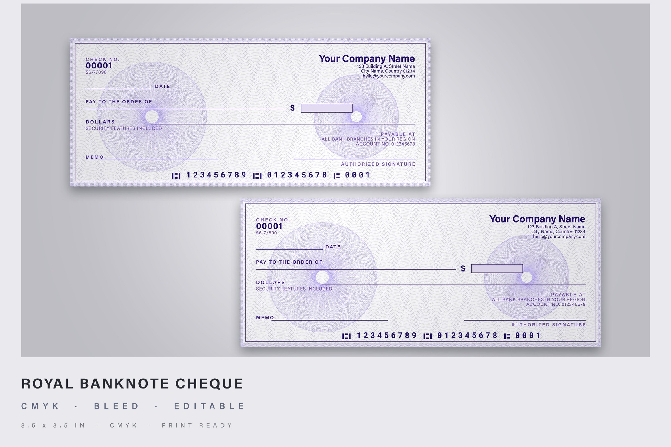 Bank Check Template - DesignerCandies