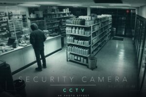 CCTV Security Camera Photo Effect Template in PSD