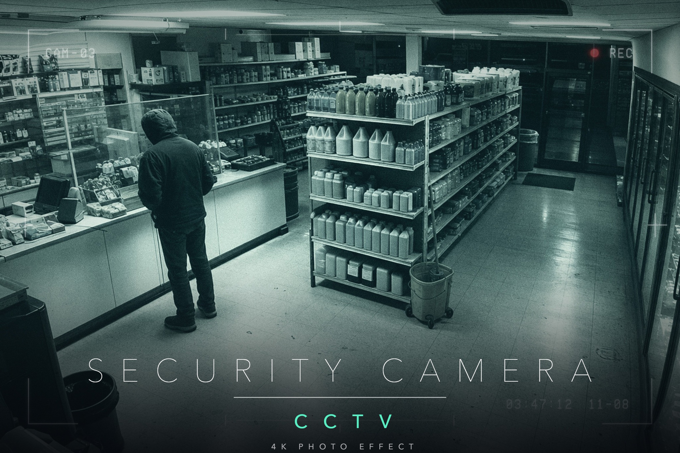 CCTV Security Camera Photo Effect Template in PSD