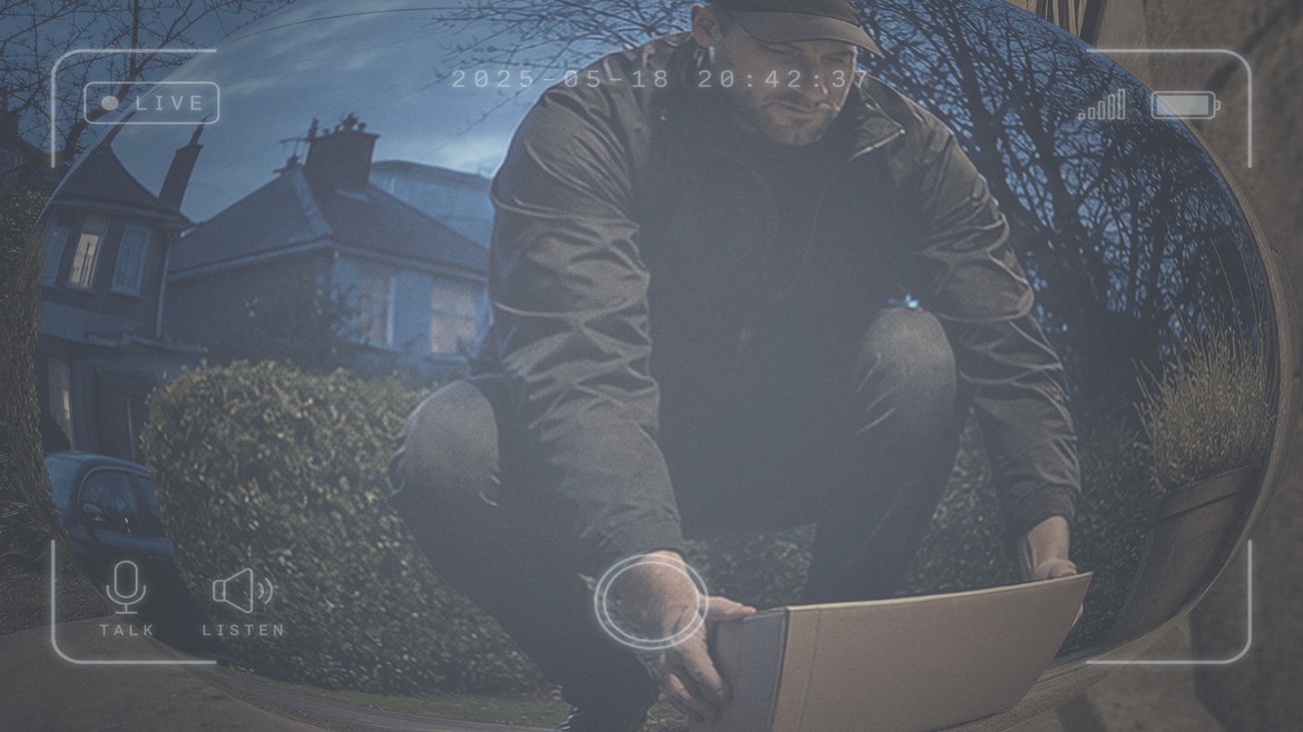 Doorbell Security Camera Photo Effect Template in PSD