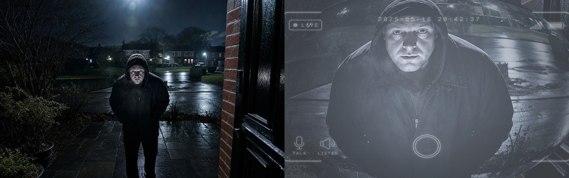Doorbell Security Camera Photo Effect Template in PSD