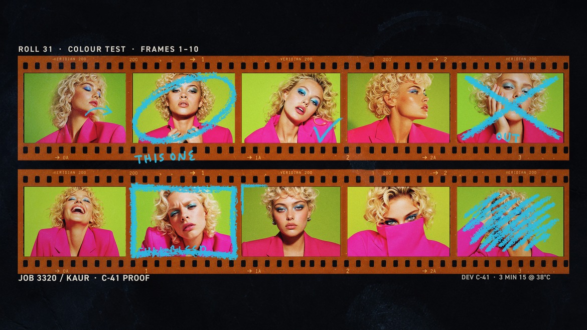 Filmstrip Contact Sheet Photo Collage Template in PSD