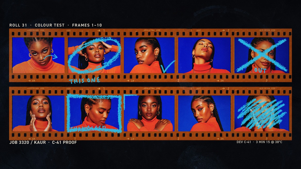 Filmstrip Contact Sheet Photo Collage Template in PSD