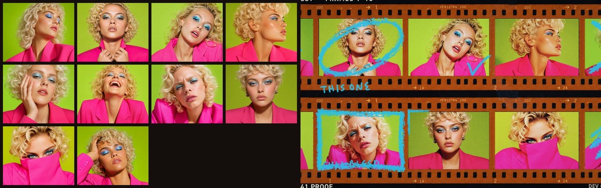 Filmstrip Contact Sheet Photo Collage Template in PSD