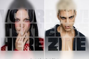 Frosted Text Mask Photo Effect Template in PSD