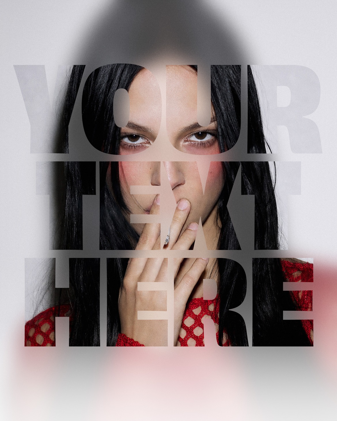 Frosted Text Mask Photo Effect Template in PSD