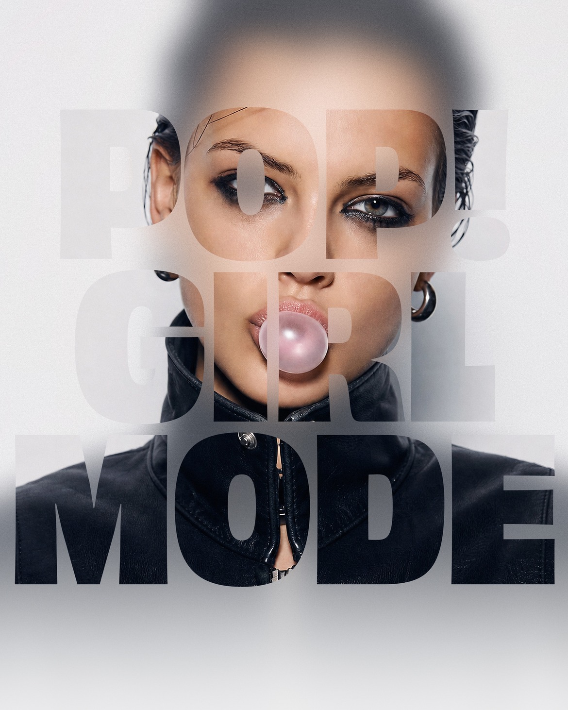 Frosted Text Mask Photo Effect Template in PSD