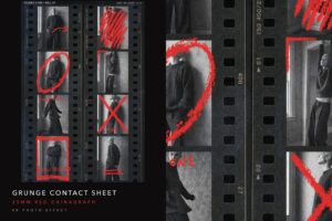 Grunge Contact Sheet Photo Effect Template in PSD