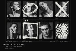 Grunge Contact Sheet Photo Effect Template in PSD