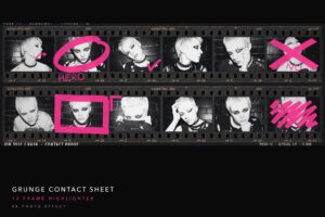 Grunge Contact Sheet Photo Effect Template in PSD