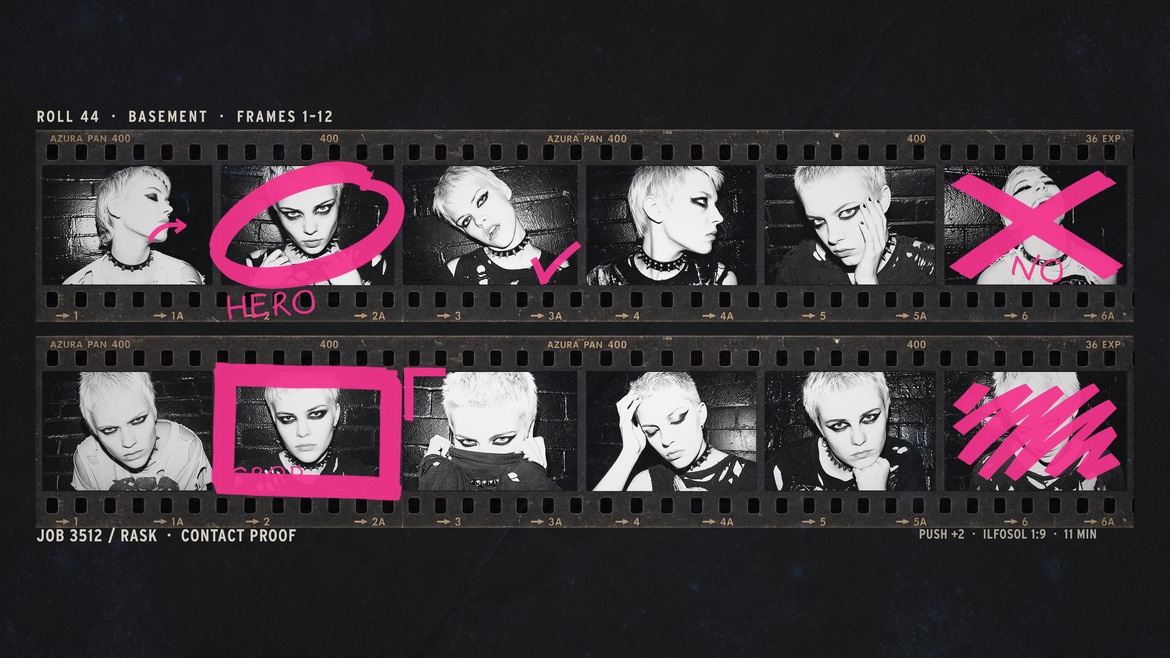 Grunge Contact Sheet Photo Effect Template in PSD