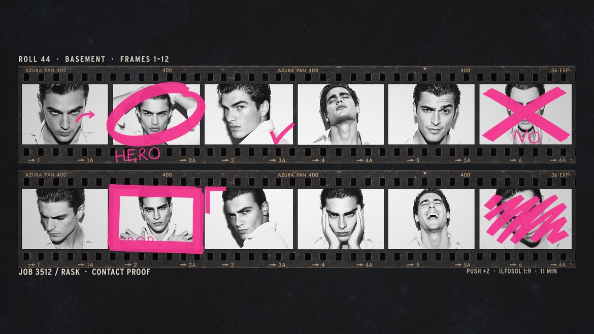 Grunge Contact Sheet Photo Effect Template in PSD