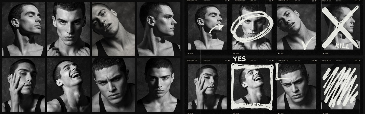 Grunge Contact Sheet Photo Effect Template in PSD