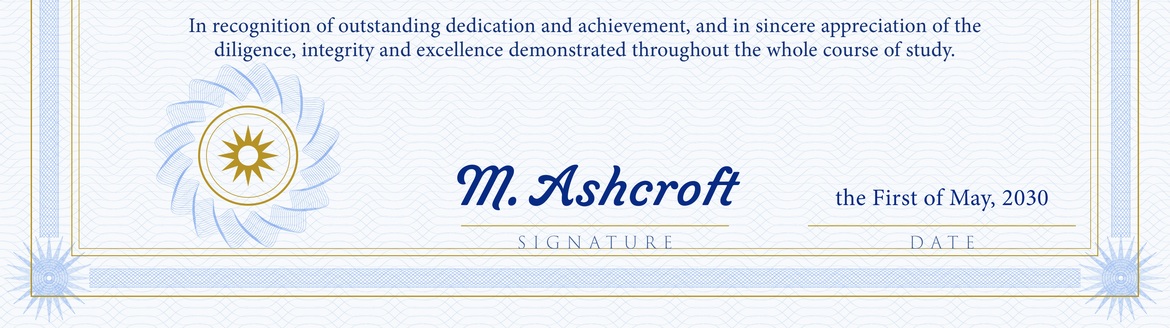 Navy and Gold Certificate Template in PSD