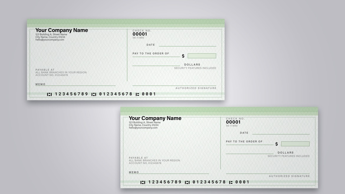 Payroll Check Template in PSD