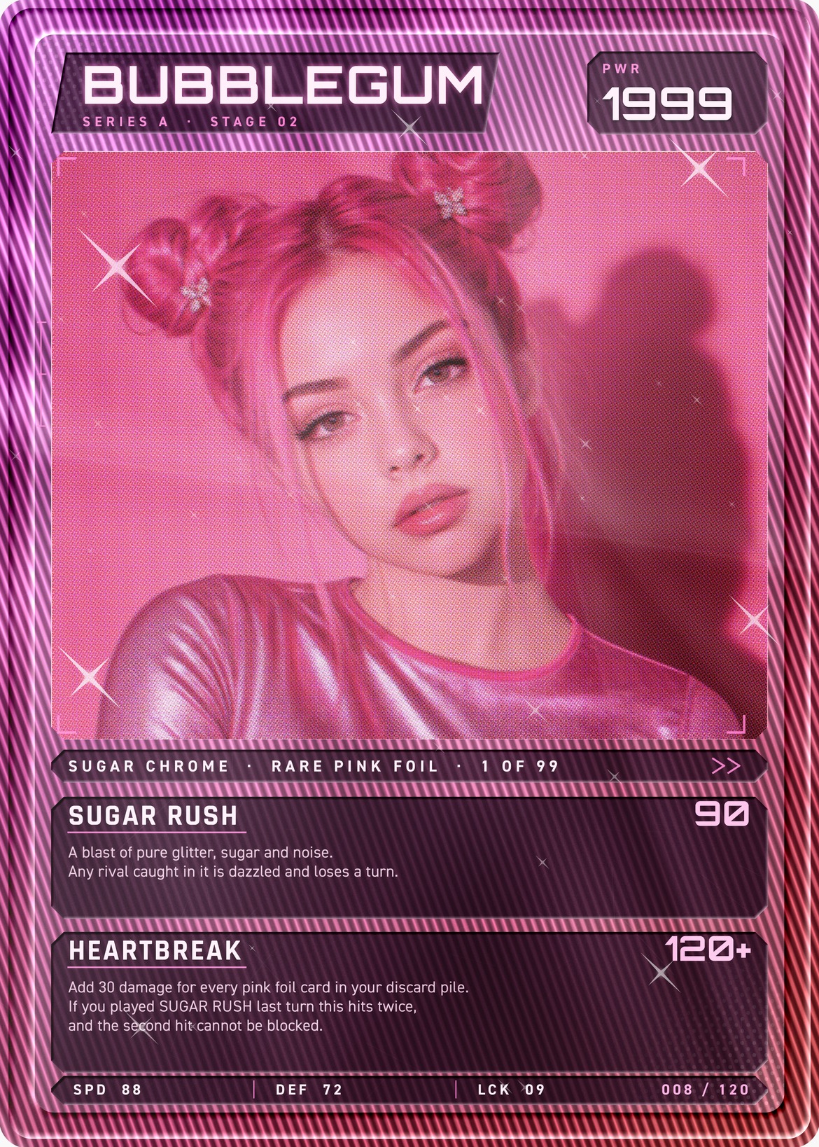 Pink Foil Trading Card Template in PSD