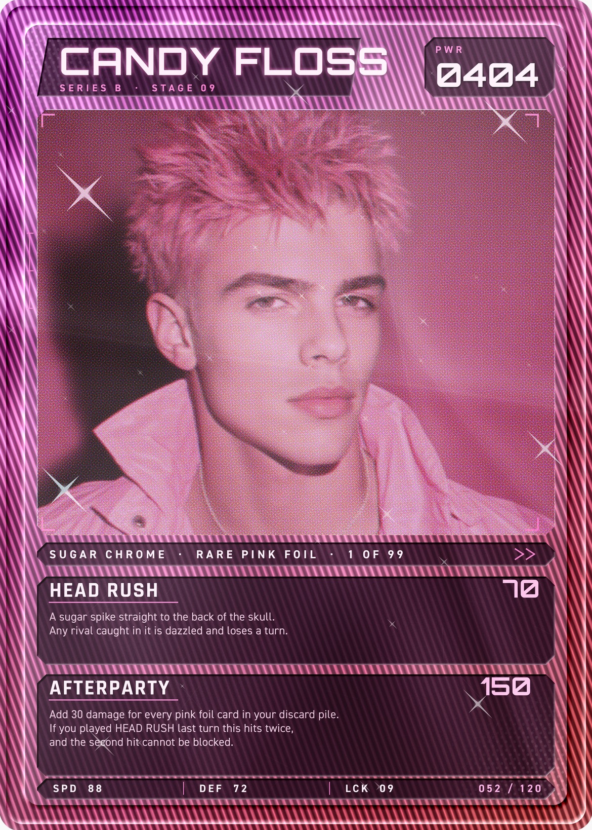 Pink Foil Trading Card Template in PSD
