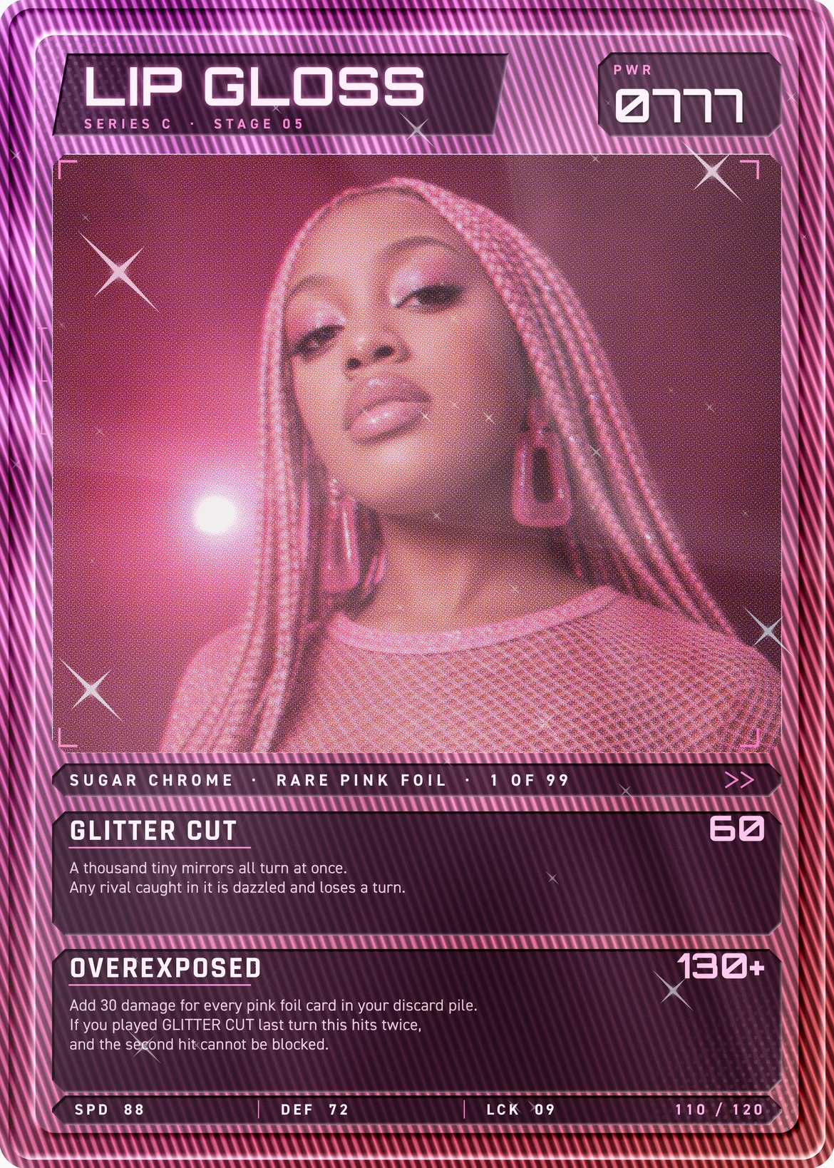 Pink Foil Trading Card Template in PSD
