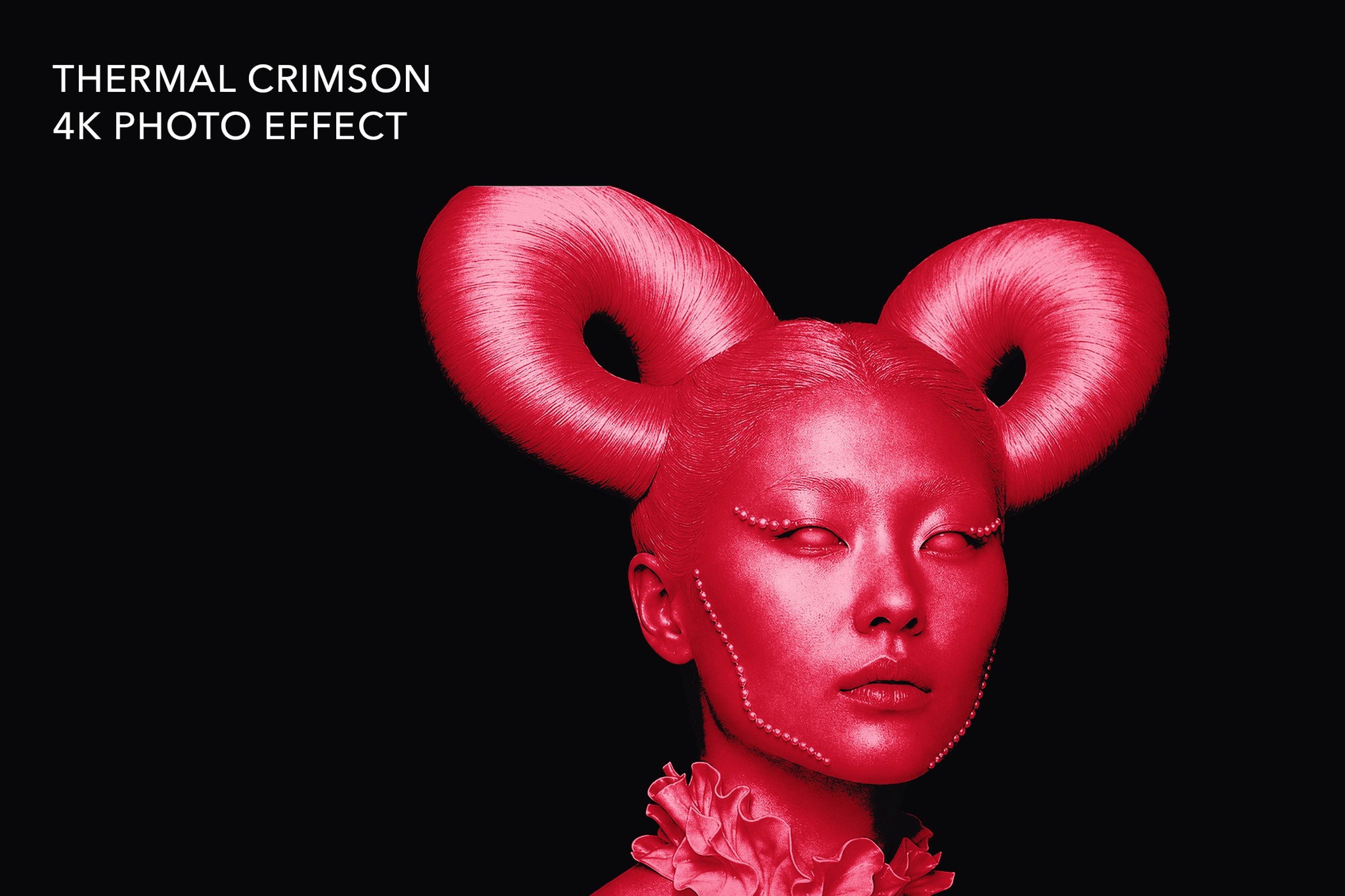 Red Thermal Photo Effect Template in PSD