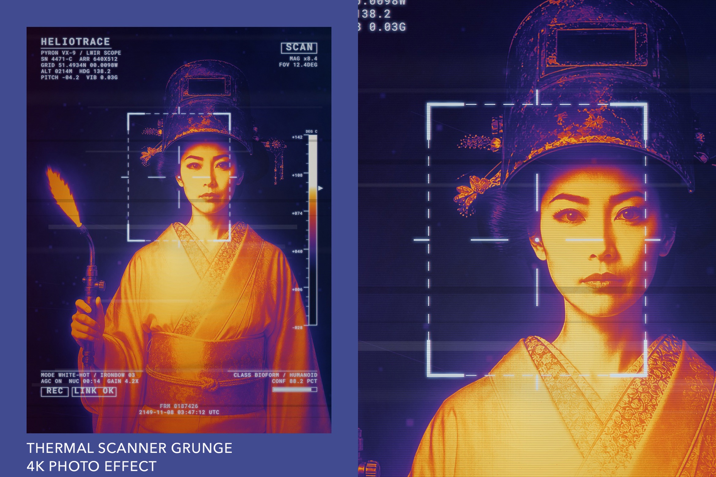 Thermal Scanner Photo Effect Template in PSD