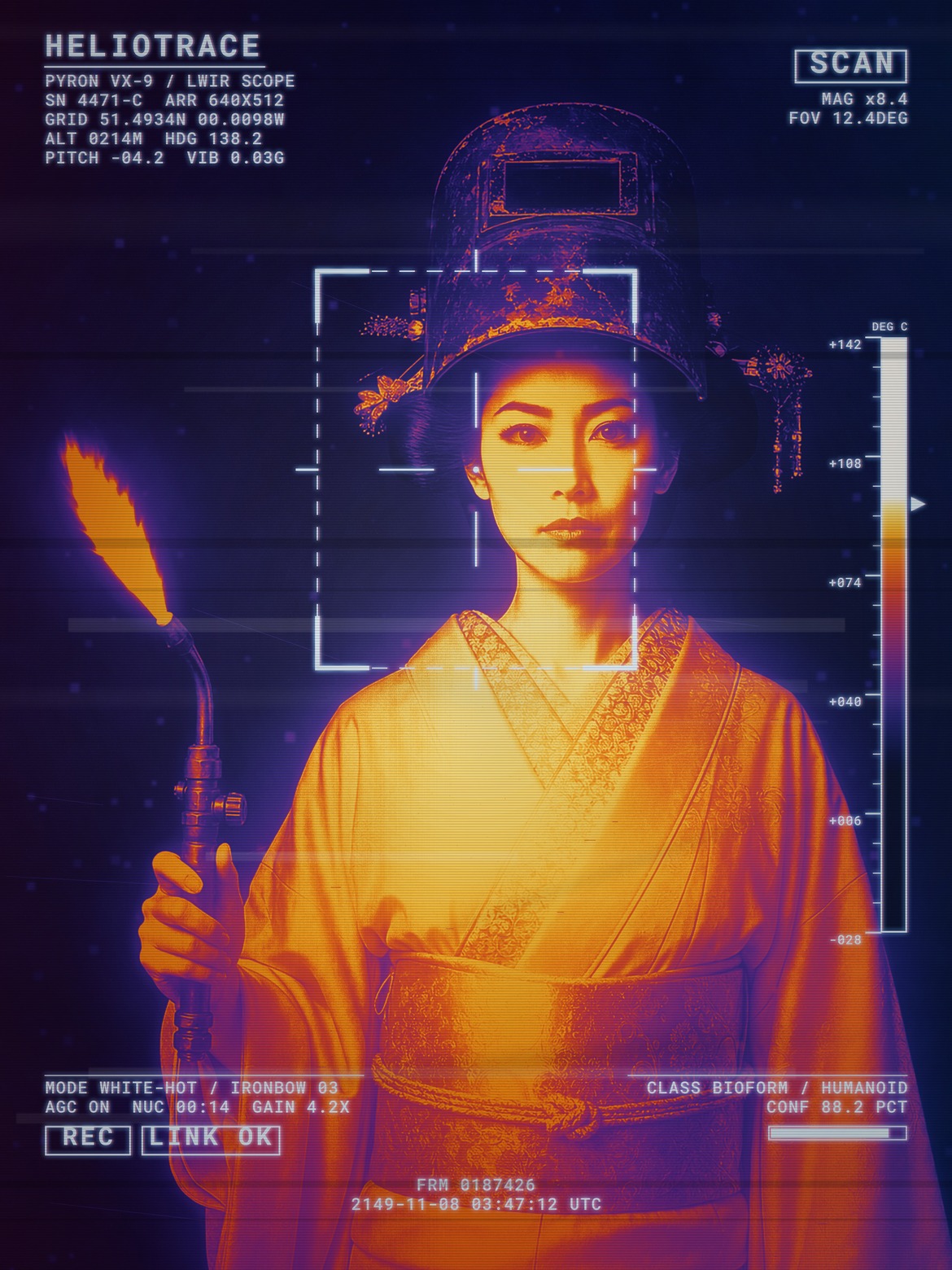 Thermal Scanner Photo Effect Template in PSD
