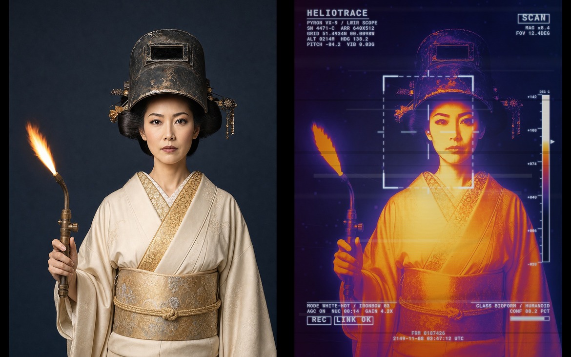 Thermal Scanner Photo Effect Template in PSD