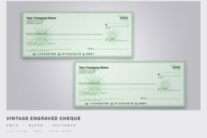 Vintage Bank Check Template in PSD