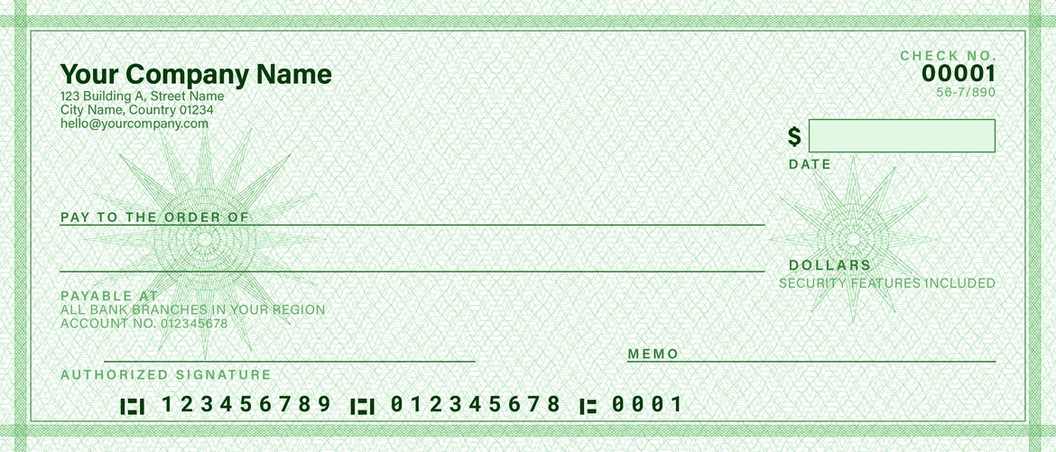 Vintage Bank Check Template in PSD