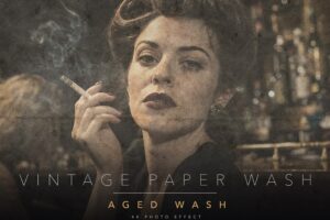 Vintage Paper Photo Effect Template in PSD