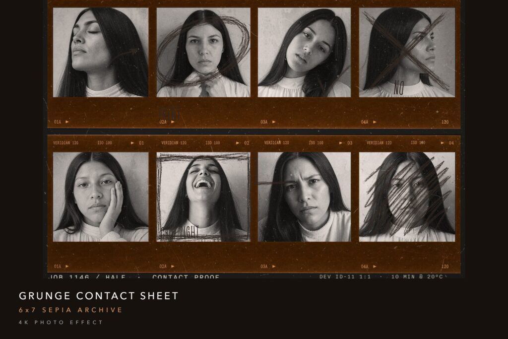 Analog Film Strip Photo Collage Template in PSD