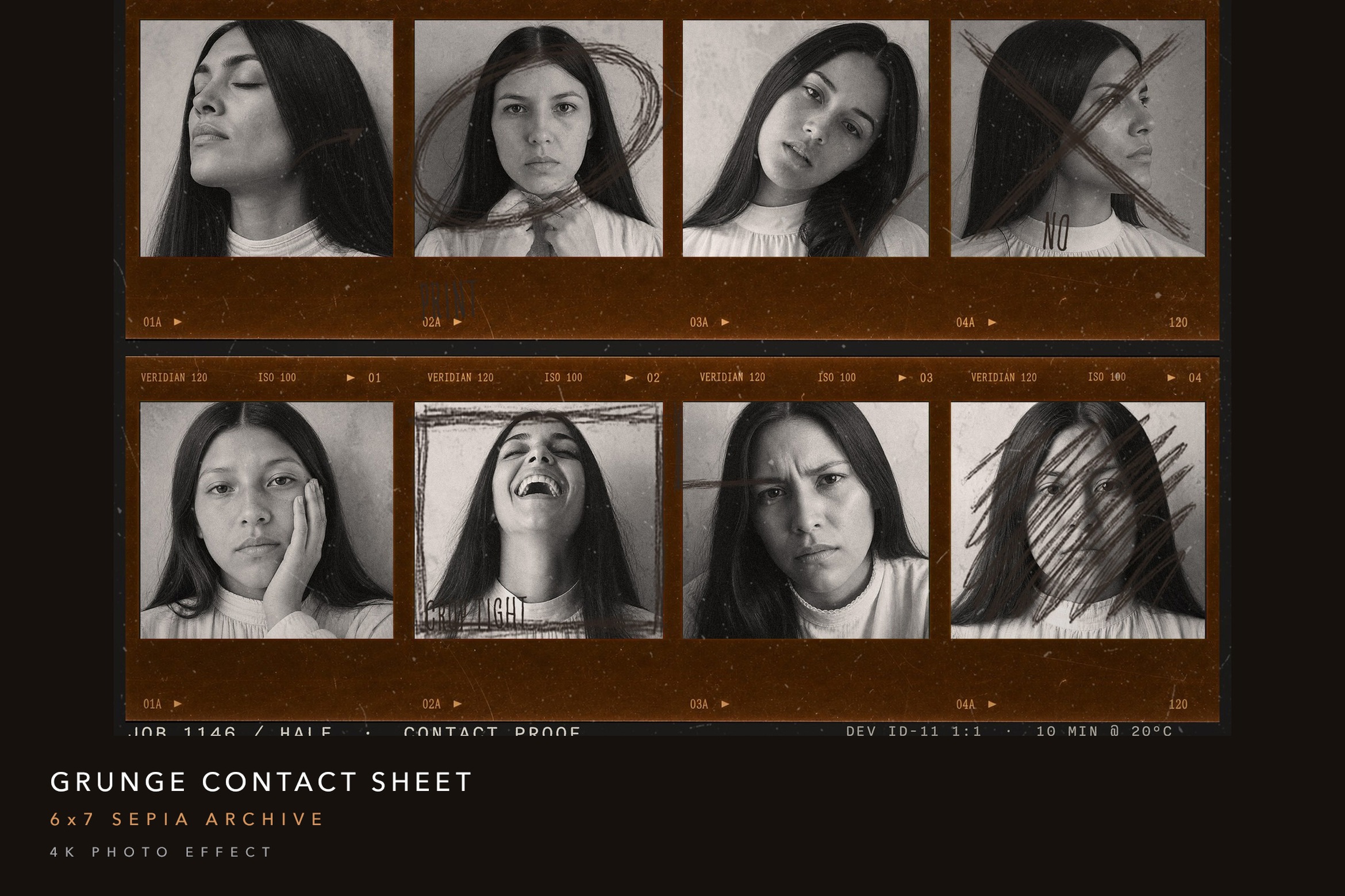 Analog Film Strip Photo Collage Template in PSD