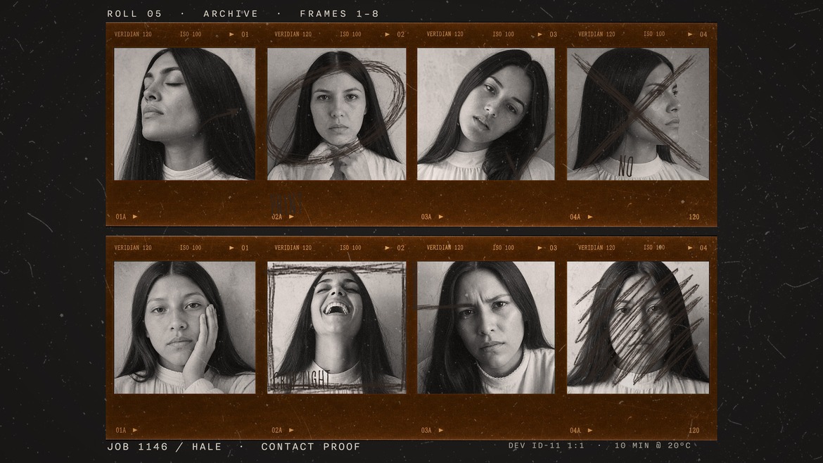 Analog Film Strip Photo Collage Template in PSD
