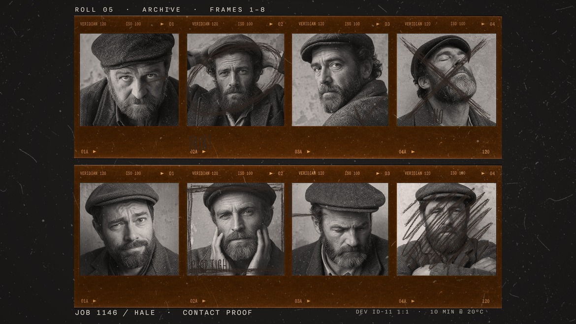 Analog Film Strip Photo Collage Template in PSD