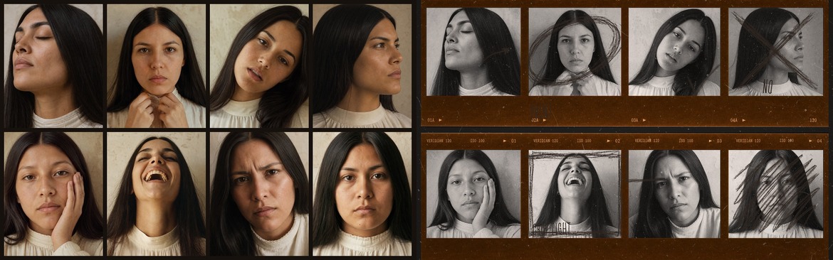 Analog Film Strip Photo Collage Template in PSD