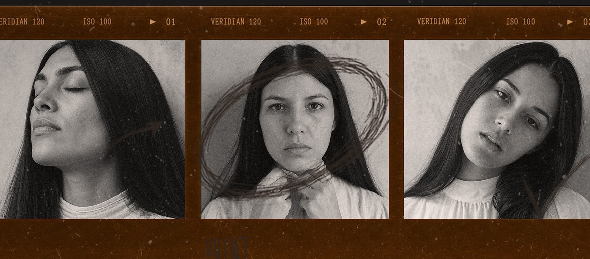 Analog Film Strip Photo Collage Template in PSD