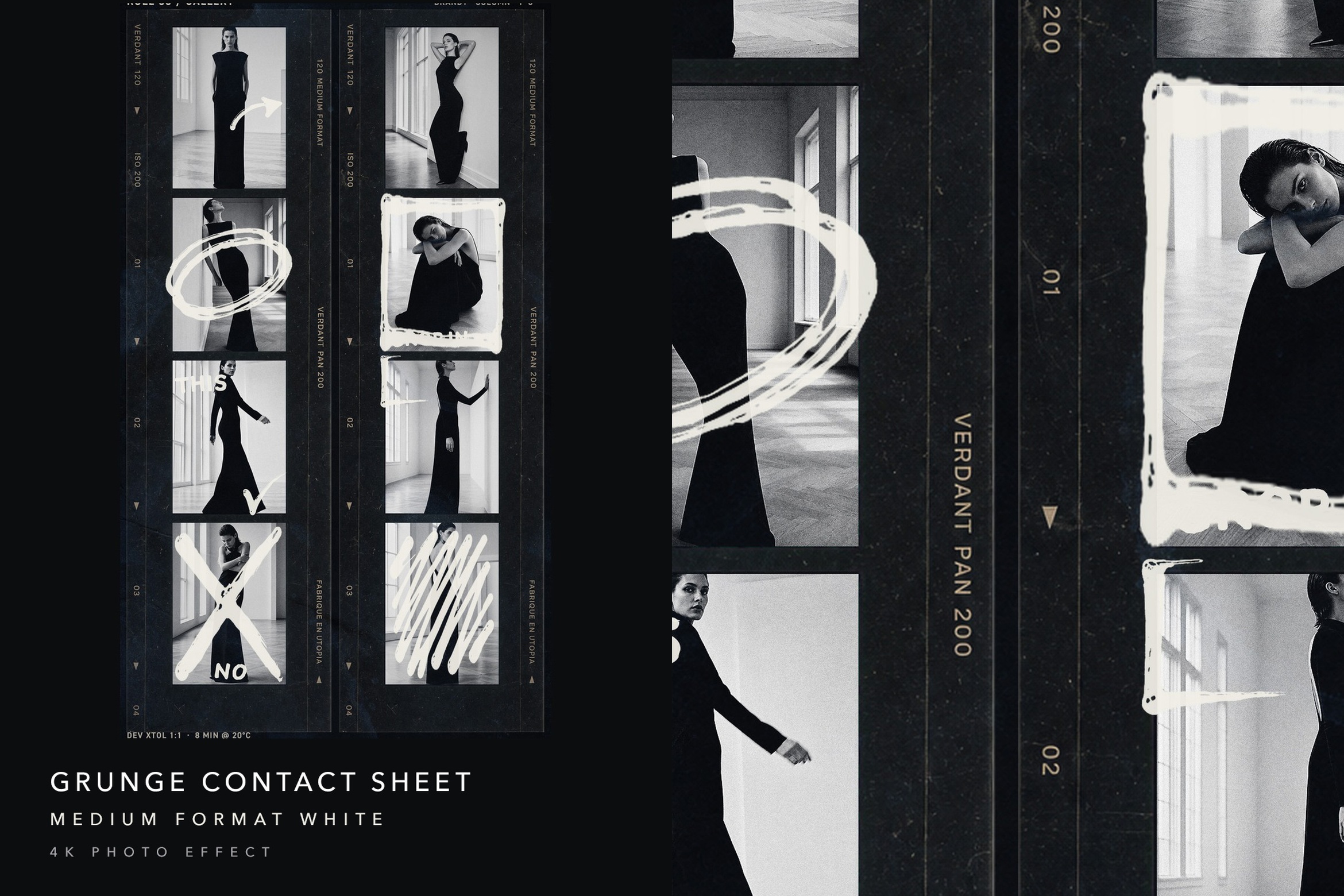 Film Strip Contact Sheet Photo Collage Template in PSD