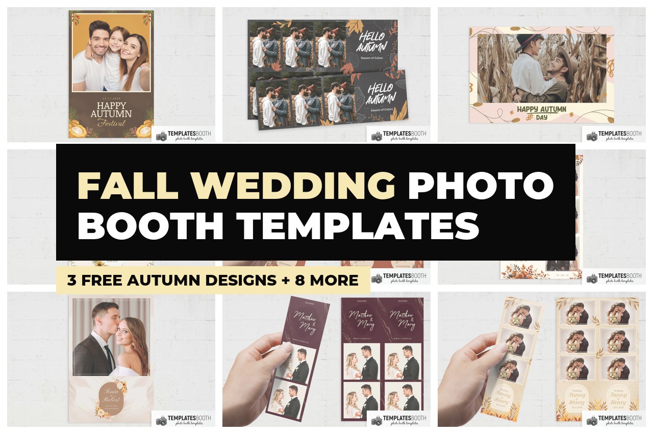 Fall Wedding Photo Booth Templates: 3 Free Autumn Designs + 8 Wedding Picks