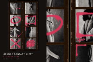 Grunge Contact Sheet Photo Effect Template in PSD