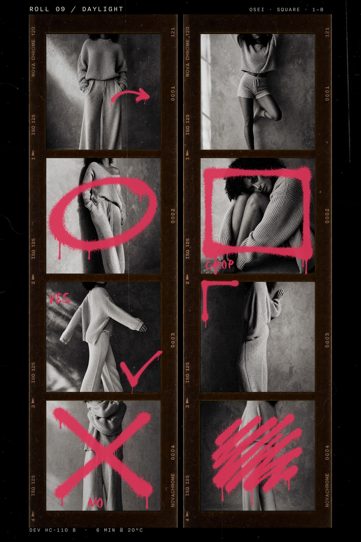 Grunge Contact Sheet Photo Effect Template in PSD