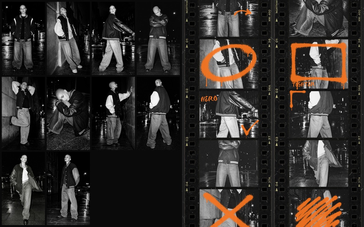 Grunge Film Strip Contact Sheet Template in PSD